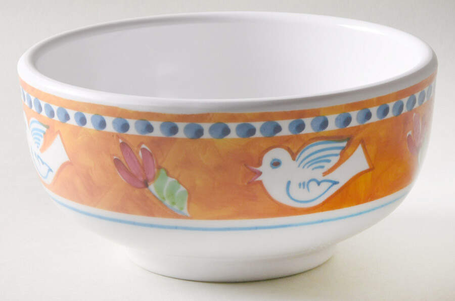 Campagna Bird (Uccello) Melamine Soup/Cereal Bowl by Vietri (Italy)-1