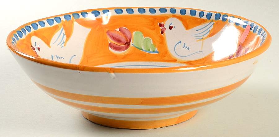 Campagna Bird (Uccello) 10" Large Salad Serving Bowl by Vietri (Italy)-1