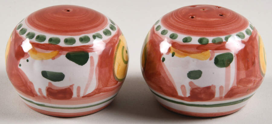 Campagna Cow (Mucca) Salt & Pepper Set by Vietri (Italy)-1