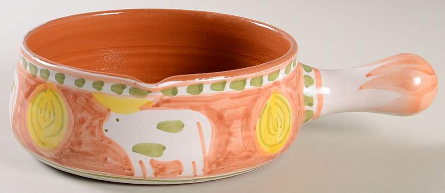 Campagna Cow (Mucca) Round Bowl with Handles by Vietri (Italy)-1