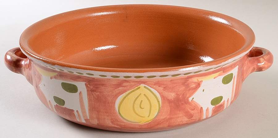 Campagna Cow (Mucca) 10" Round Baker by Vietri (Italy)-1