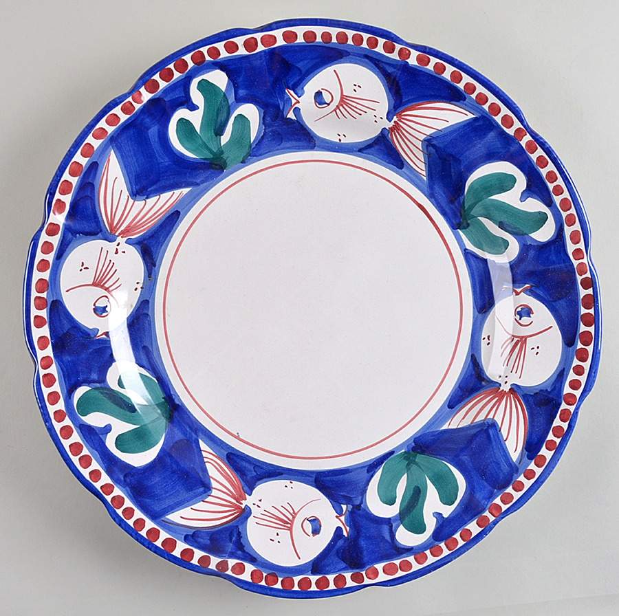 Campagna-Fish Royal Blue (Pesce) 15" Chop Plate (Round Platter) by Vietri (Italy)-1