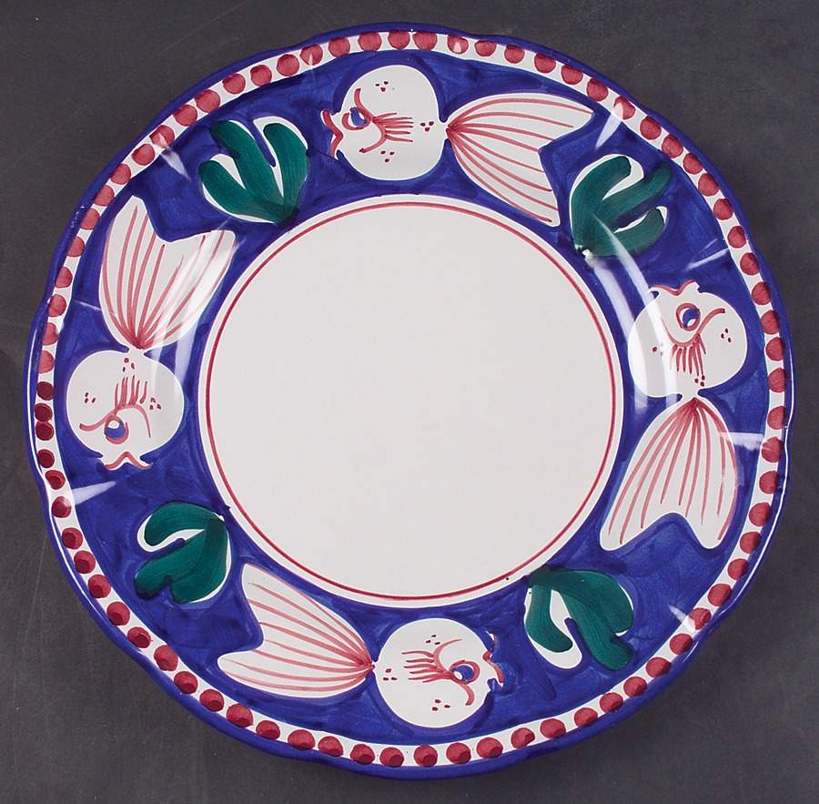 Campagna-Fish Royal Blue (Pesce) Service Plate (Charger) by Vietri (Italy)-1