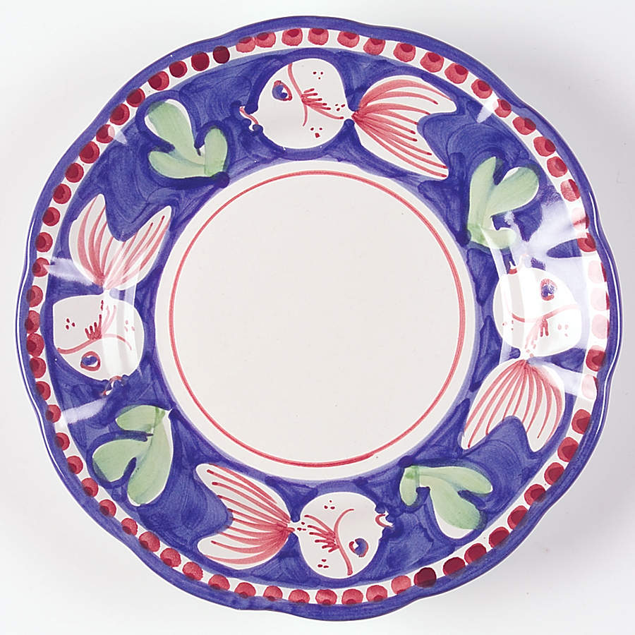 Campagna-Fish Royal Blue (Pesce) Salad Plate by Vietri (Italy)-1
