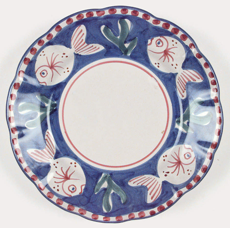 Campagna-Fish Royal Blue (Pesce) Salad Plate by Vietri (Italy)-1