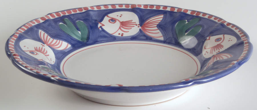Campagna-Fish Royal Blue (Pesce) 9" Soup/Pasta Bowl by Vietri (Italy)-1