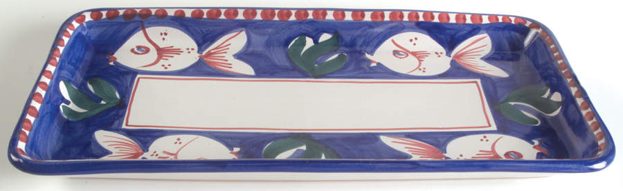 Campagna-Fish Royal Blue (Pesce) 15" Rectangular Serving Platter by Vietri (Italy)-1