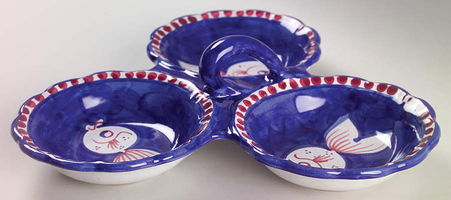 Campagna-Fish Royal Blue (Pesce) 3-Part Relish by Vietri (Italy)-1