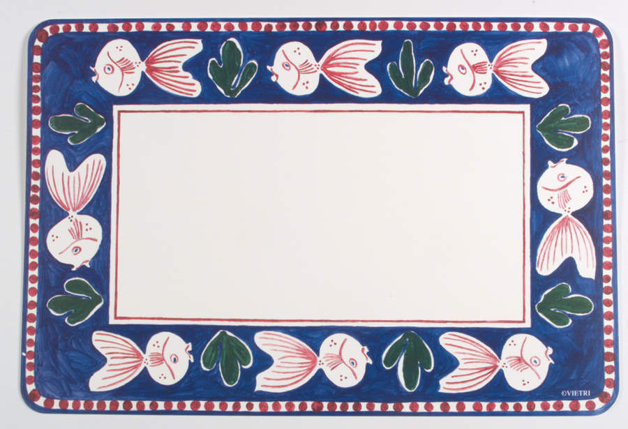 Campagna-Fish Royal Blue (Pesce) Vinyl Placemat by Vietri (Italy)-1