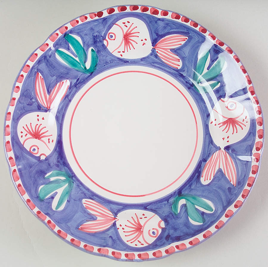 Campagna-Fish Royal Blue (Pesce) Dinner Plate by Vietri (Italy)-1
