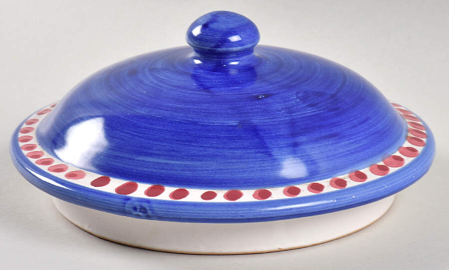 Campagna-Fish Royal Blue (Pesce) Lid for Medium Canister by Vietri (Italy)-1