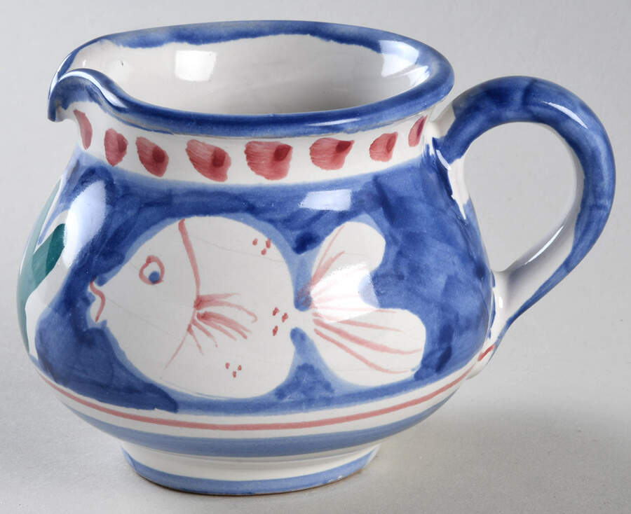 Campagna-Fish Royal Blue (Pesce) Creamer by Vietri (Italy)-1