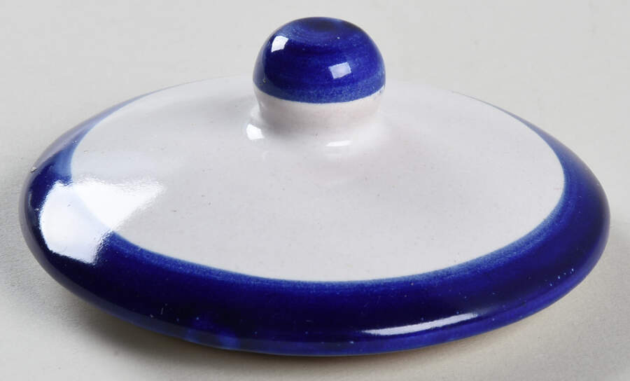Campagna-Fish Royal Blue (Pesce) Lid for Sugar Bowl by Vietri (Italy)-1