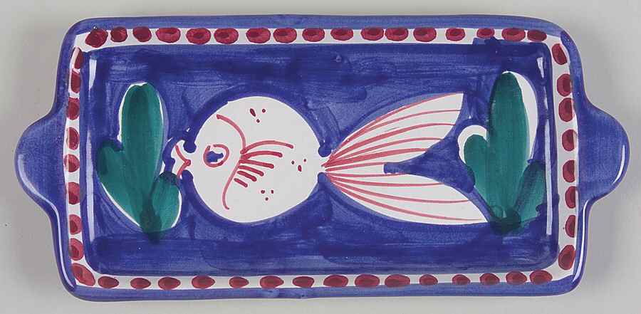 Campagna-Fish Royal Blue (Pesce) Rectangular Tray by Vietri (Italy)-1