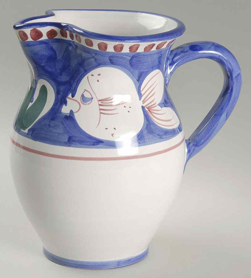 Campagna-Fish Royal Blue (Pesce) 40 Oz Pitcher by Vietri (Italy)-1