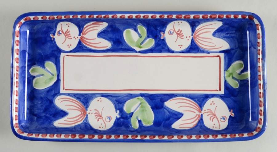 Campagna-Fish Royal Blue (Pesce) 15" Rectangular Serving Platter by Vietri (Italy)-1