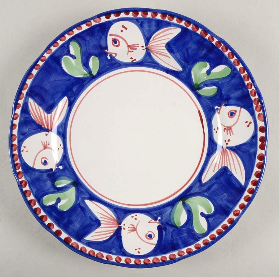Campagna-Fish Royal Blue (Pesce) Service Plate (Charger) by Vietri (Italy)-1