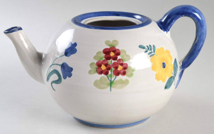 Campagna Flowers Teapot No Lid by Vietri (Italy)-1
