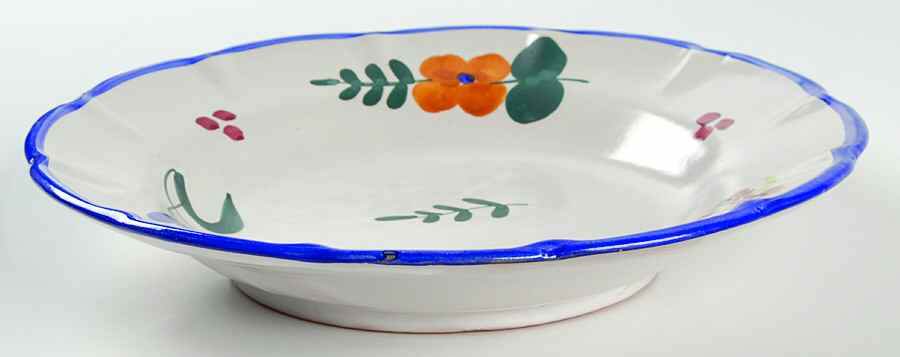 Campagna Flowers Large Rim Soup Bowl by Vietri (Italy)-1