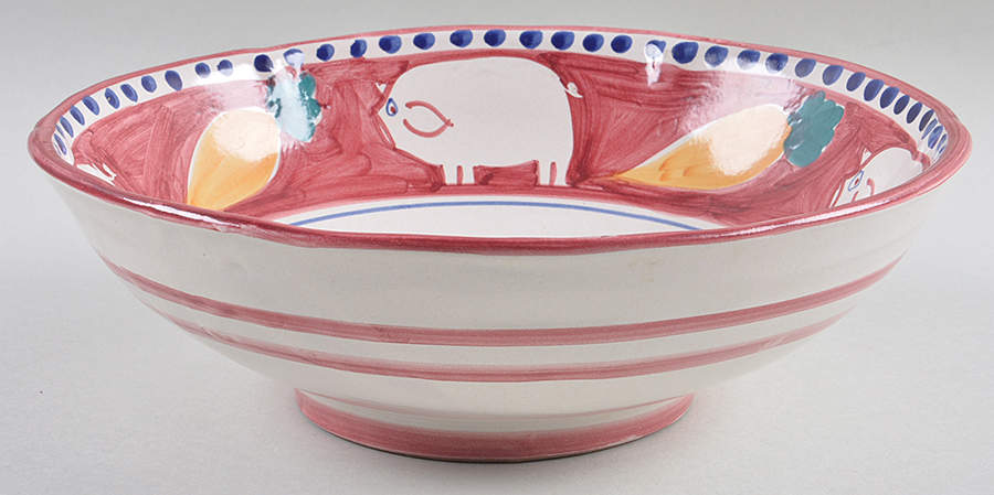 Campagna Pig (Porco) 10" Round Serving Bowl by Vietri (Italy)-1