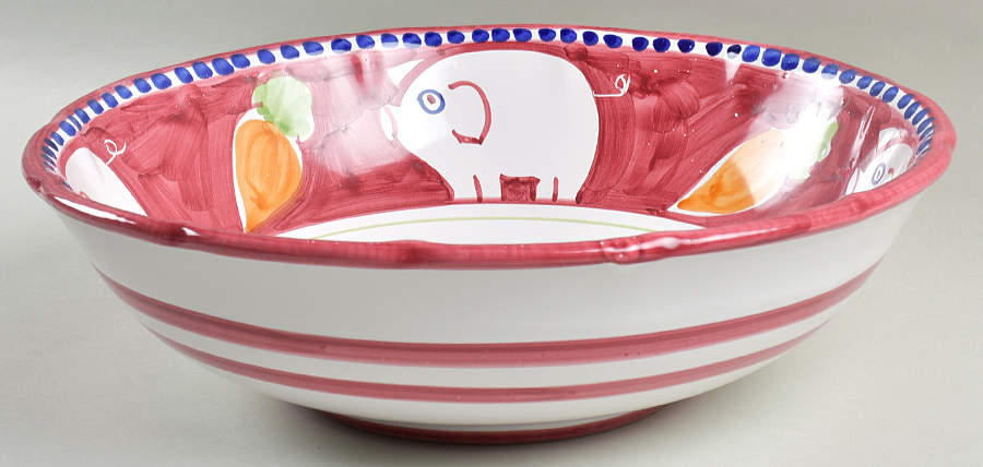 Campagna Pig (Porco) 12" Round Serving Bowl by Vietri (Italy)-1