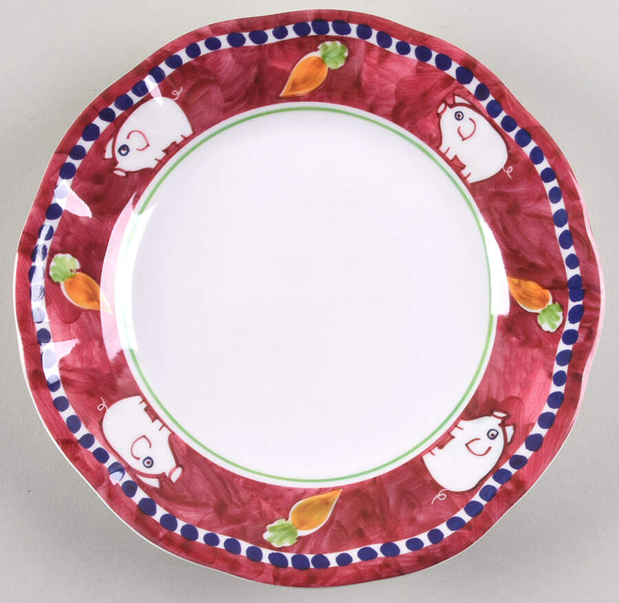Campagna Pig (Porco) Melamine Salad Plate by Vietri (Italy)-1