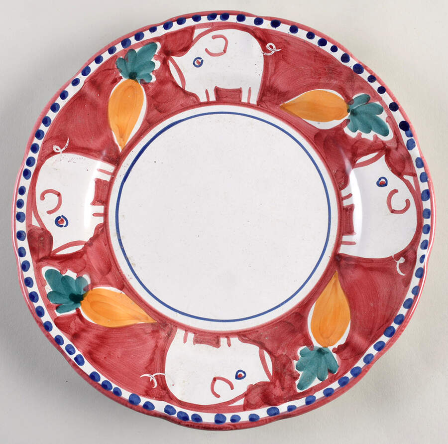 Campagna Pig (Porco) Large Dinner Plate by Vietri (Italy)-1