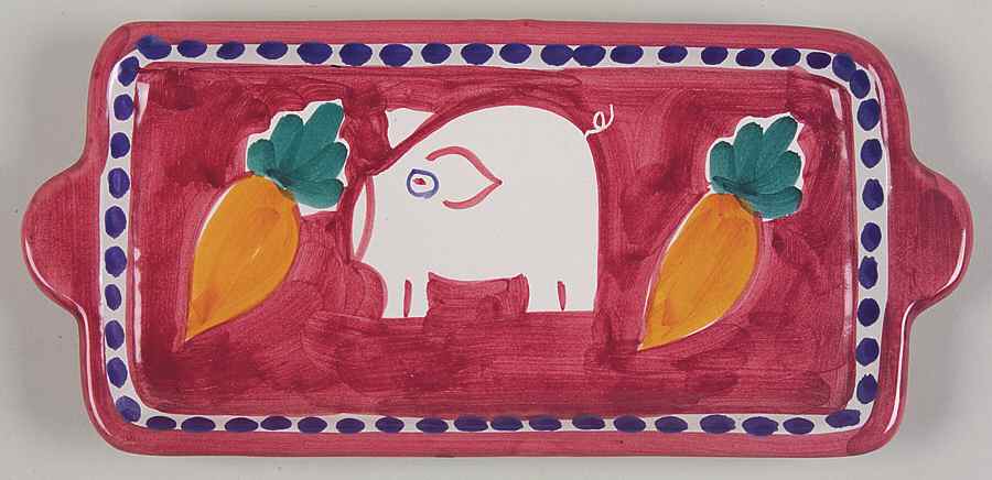 Campagna Pig (Porco) Rectangular Tray by Vietri (Italy)-1