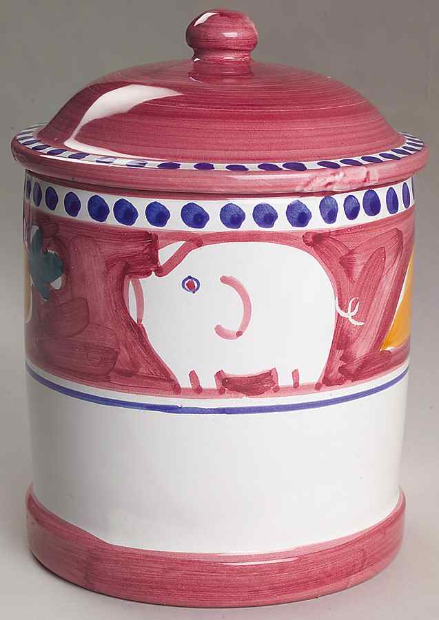 Campagna Pig (Porco) Small Canister & Lid by Vietri (Italy)-1