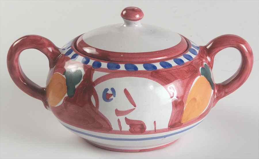 Campagna Pig (Porco) Sugar Bowl & Lid by Vietri (Italy)-1