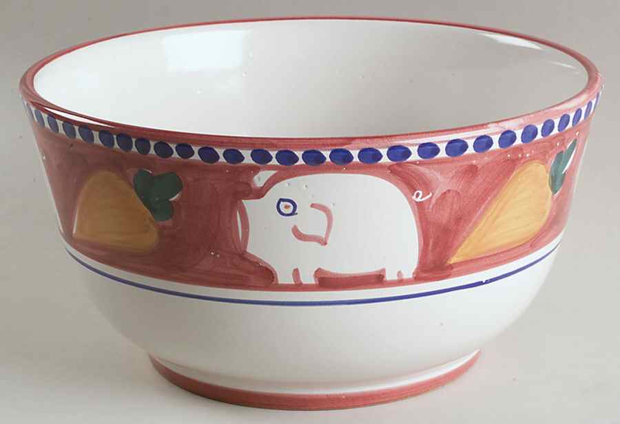 Campagna Pig (Porco) 10" Large Salad Serving Bowl by Vietri (Italy)-1