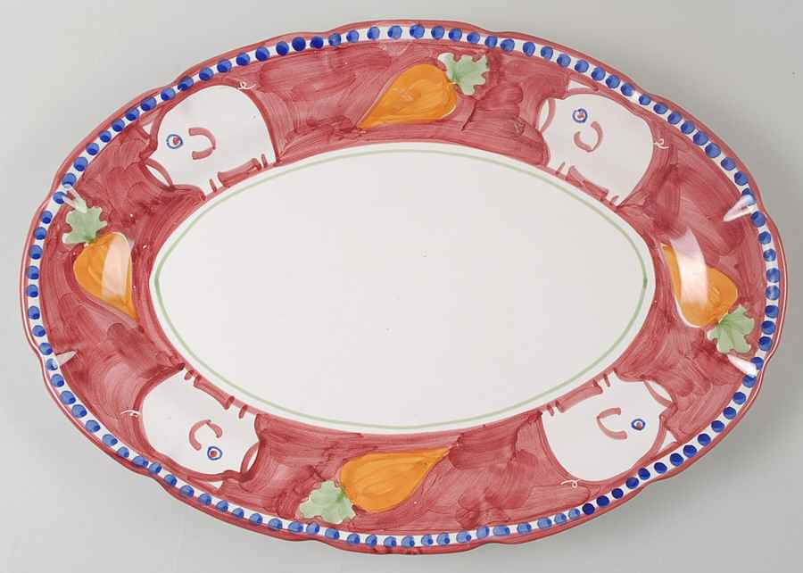 Campagna Pig (Porco) 16" Oval Serving Platter by Vietri (Italy)-1