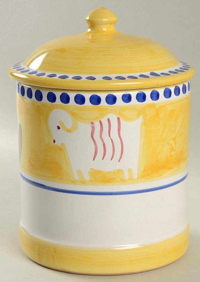 Campagna Ram (Montone) Small Canister & Lid by Vietri (Italy)-1