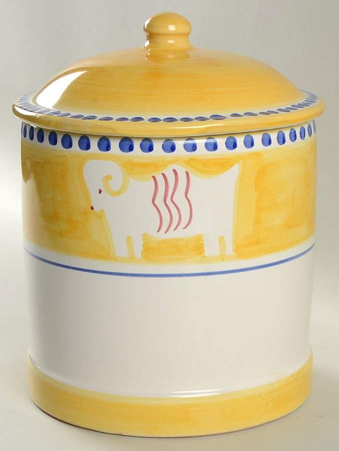 Campagna Ram (Montone) Large Canister & Lid by Vietri (Italy)-1