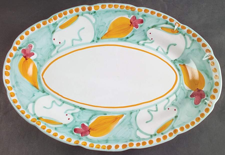 Campagna Rabbit (Coniglio) 16" Oval Serving Platter by Vietri (Italy)-1