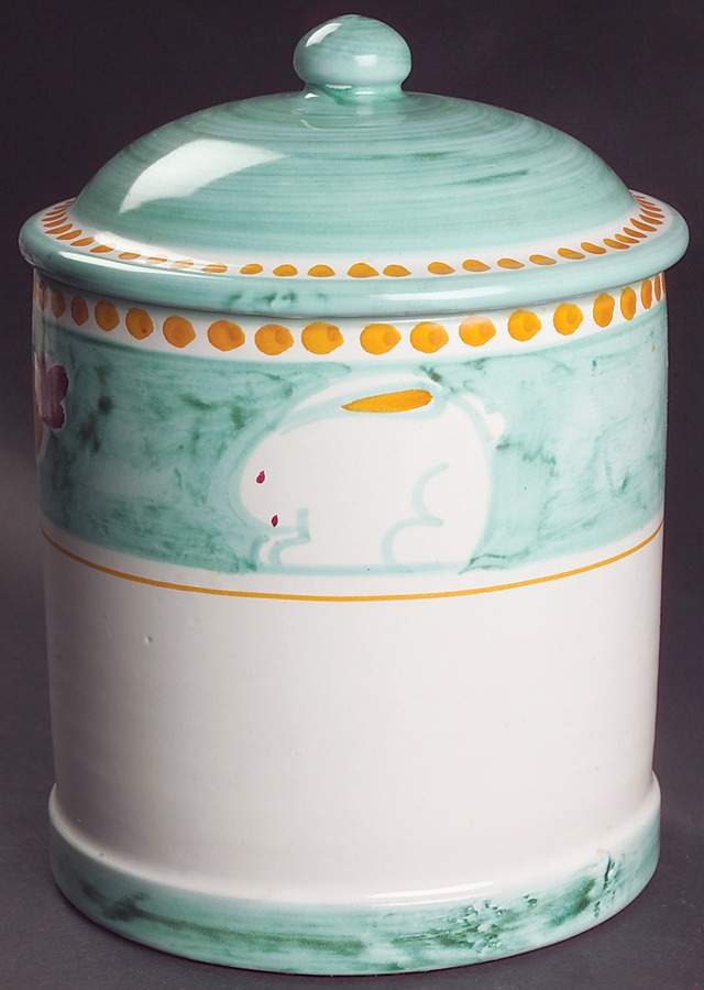 Campagna Rabbit (Coniglio) Medium Canister & Lid by Vietri (Italy)-1