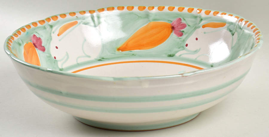 Campagna Rabbit (Coniglio) 12" Round Vegetable Bowl by Vietri (Italy)-1