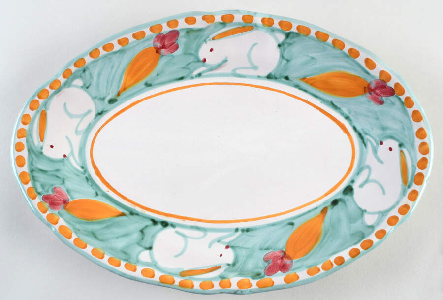 Campagna Rabbit (Coniglio) 13" Oval Serving Platter by Vietri (Italy)-1
