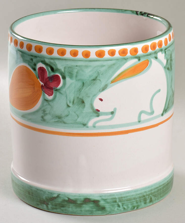 Campagna Rabbit (Coniglio) Medium Canister No Lid by Vietri (Italy)-1