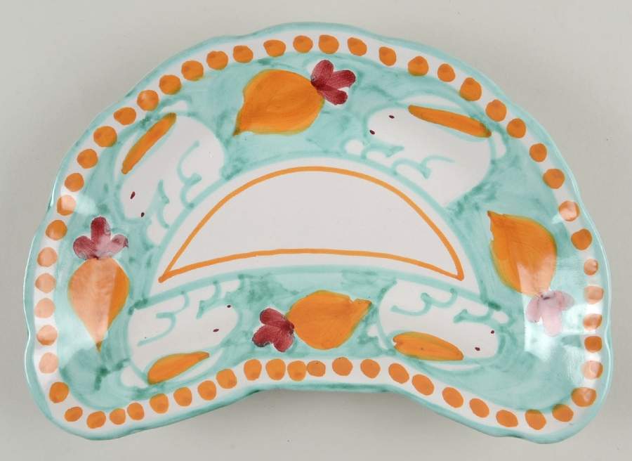 Campagna Rabbit (Coniglio) Crescent Salad Plate by Vietri (Italy)-1