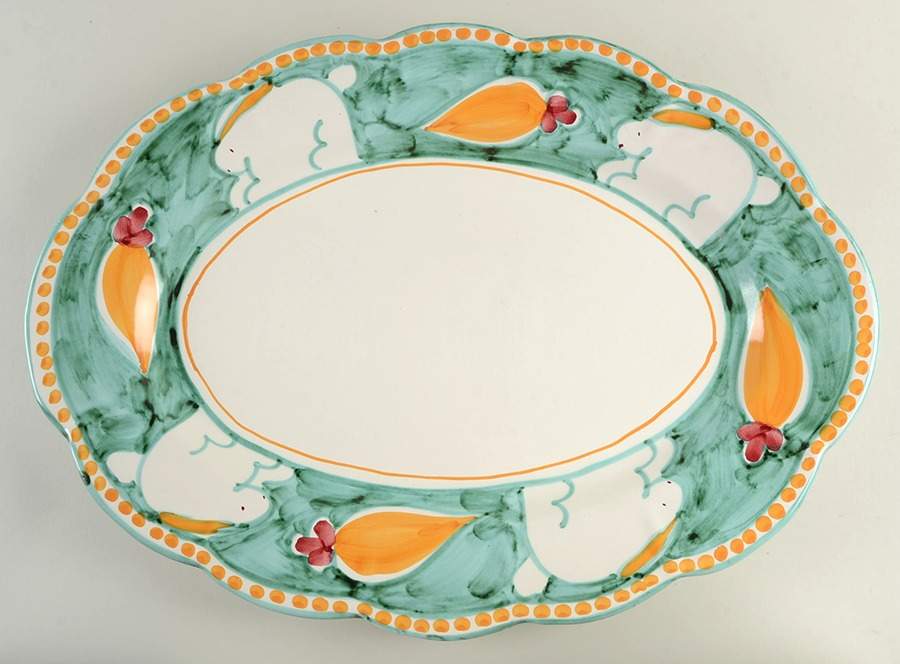 Campagna Rabbit (Coniglio) 22" Oval Serving Platter by Vietri (Italy)-1
