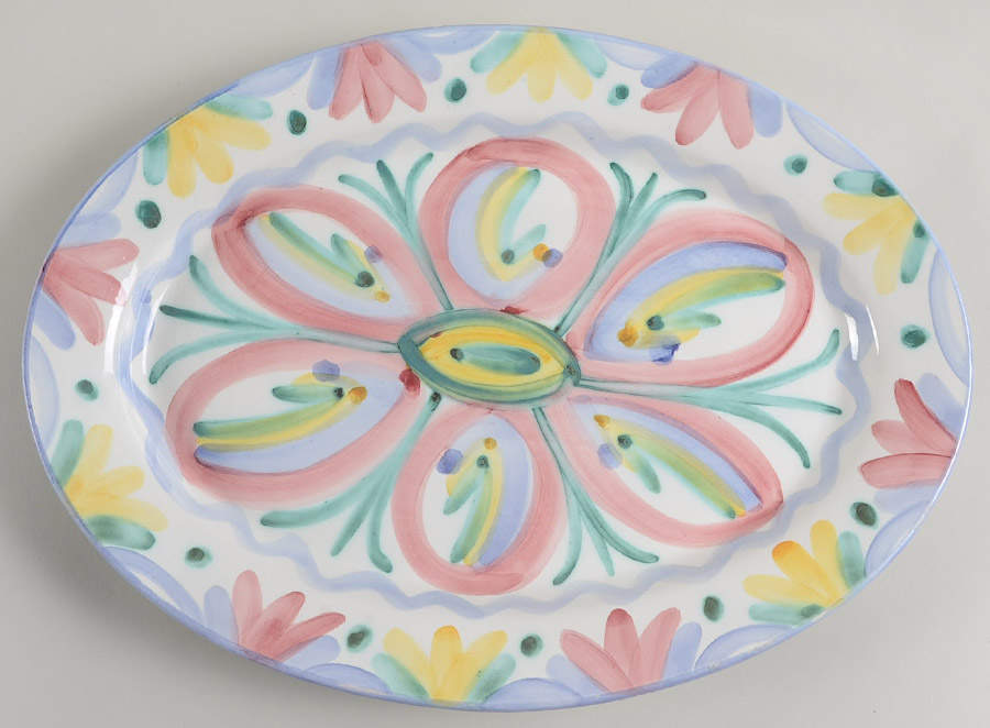 Colore 15" Oval Serving Platter by Vietri (Italy)-1
