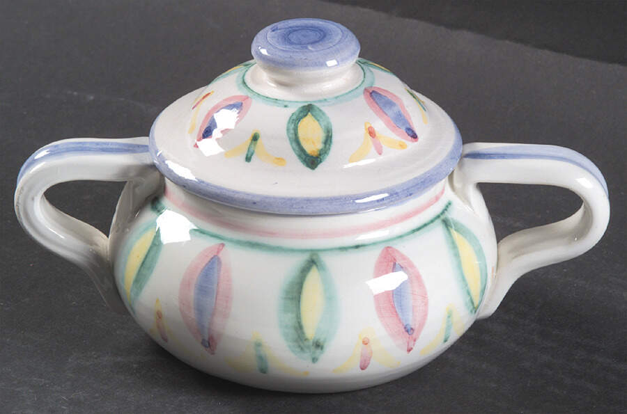 Colore Sugar Bowl & Lid by Vietri (Italy)-1