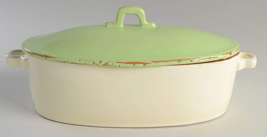 Cucina Fresca 2.25 Quart Oval Covered Casserole by Vietri (Italy)-1