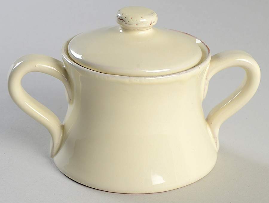 Crema Sugar Bowl & Lid by Vietri (Italy)-1