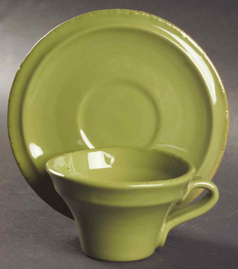 Cucina Fresca Flat Demitasse Cup & Saucer Set by Vietri (Italy)-1