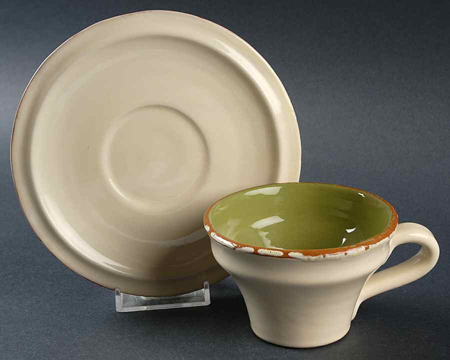 Cucina Fresca Flat Demitasse Cup & Saucer Set by Vietri (Italy)-1