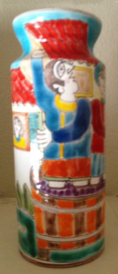 De Simone Country 9" Vase by Vietri (Italy)-1