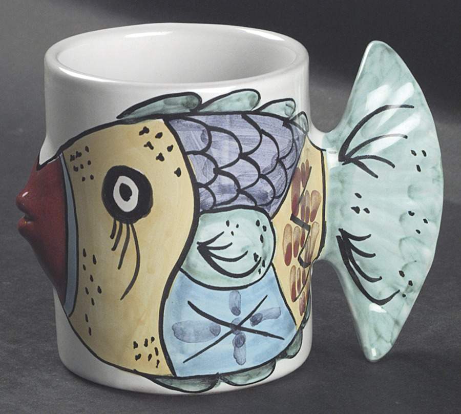Fish Fish (Fish Completely Colored) Mug by Vietri (Italy)-1