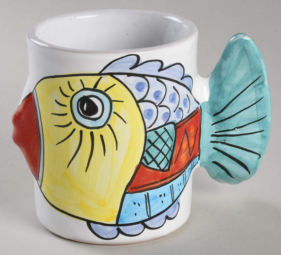 Fish Fish (Fish Completely Colored) Mug by Vietri (Italy)-1